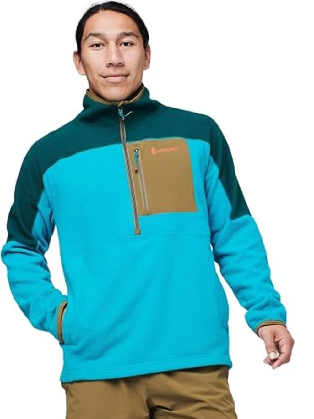 Cotopaxi Men's Deep Ocean Mineral Blue Abrazo Half-Zip Fleece Jacket Size M